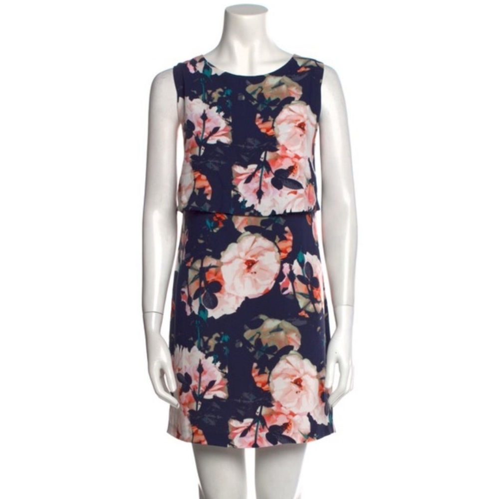 Cynthia Rowley Peach and Blue Sleeveless Floral Dress